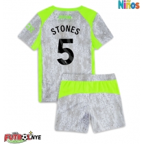 Camiseta Manchester City John Stones #5 Tercera Equipación para niños 2025-26 manga corta (+ pantalones cortos)